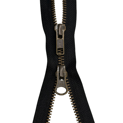 YKK 2-Wege-teilbarer Reißverschluss Jacken Metall schwarz