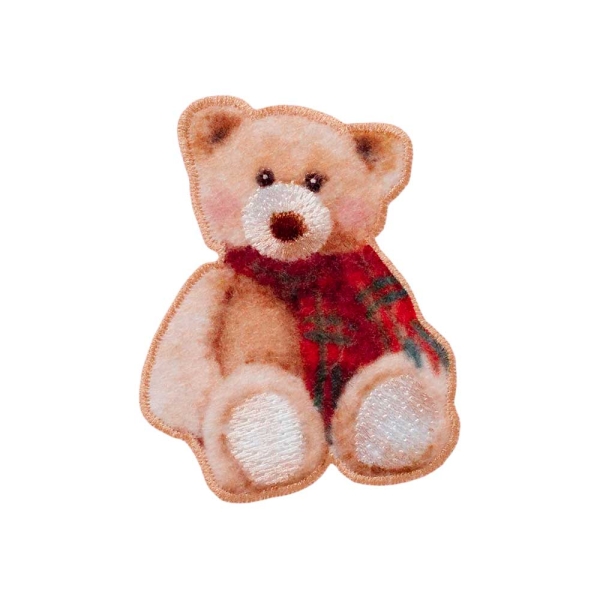Applikation Bär mit Schal