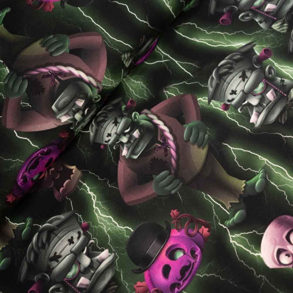 Baumwolljersey Frankenstein dunkelgrün