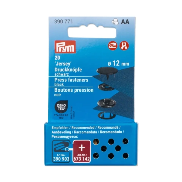 Prym NF Druckknöpfe Jersey 12mm schwarz