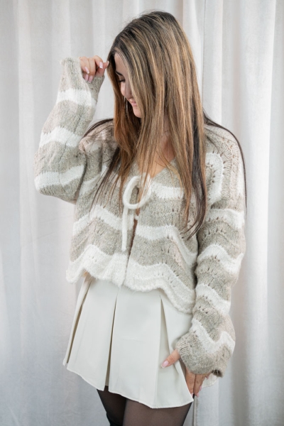 Strick Cardigan Wavey SOFT beige