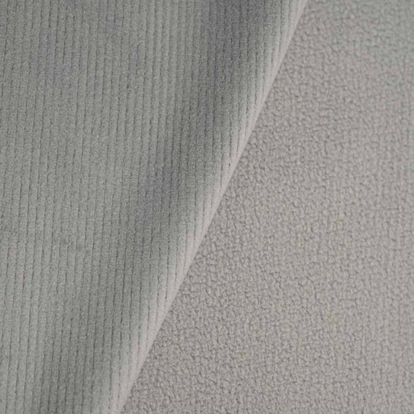 Cord Doubleface mit Fleece Innenseite grau