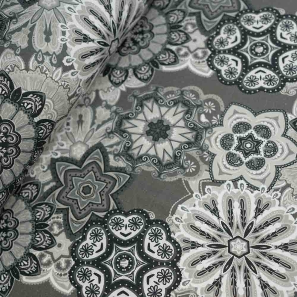Winter Sweat leicht Mandala Blumen grau