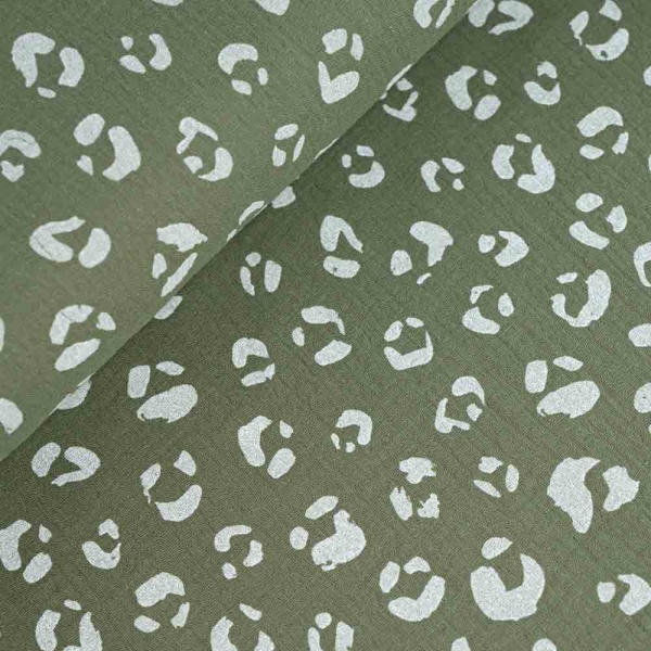 Musselin Double Gauze Leo khaki