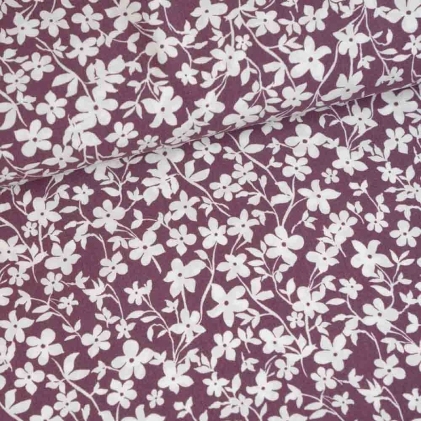 Viskosewebware Streublümchen beere dunkel