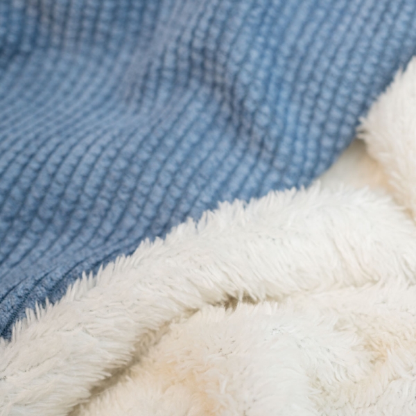 Breitcord Doubleface Teddy Innenseite jeansblau