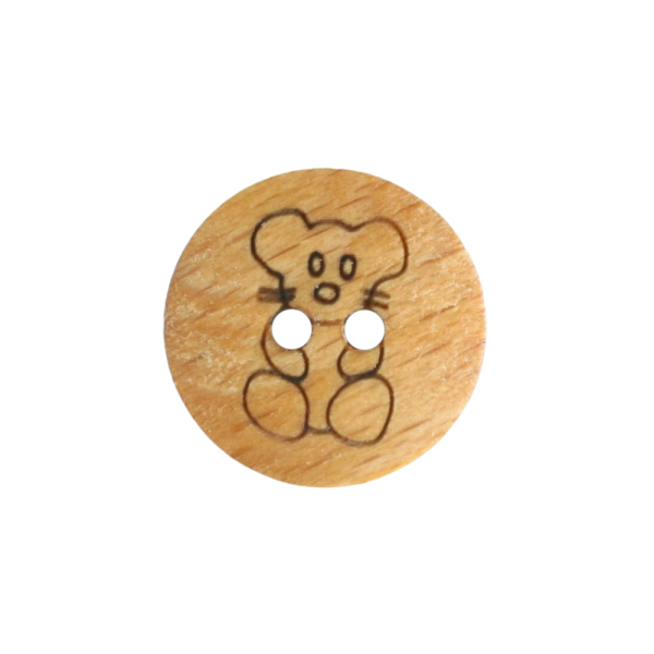 Holzknopf Teddybär 15 mm