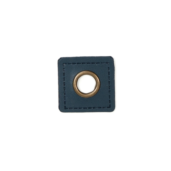 Kunstleder-Ösen Patches Quadratisch 8mm navy