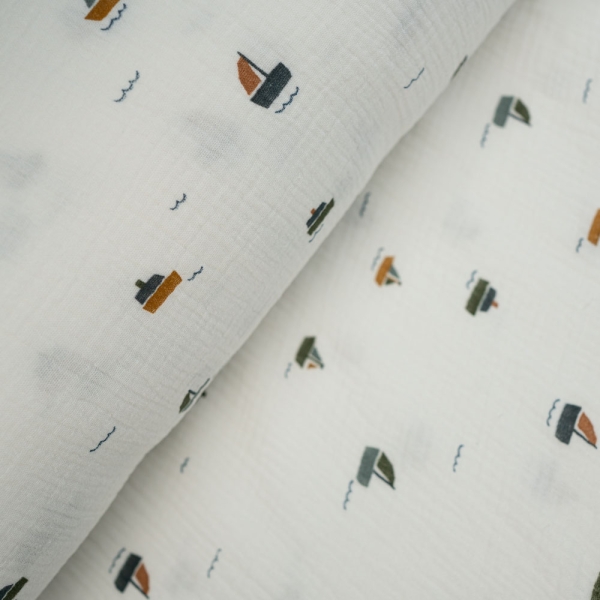 Musselin Double kleines Boot ecru