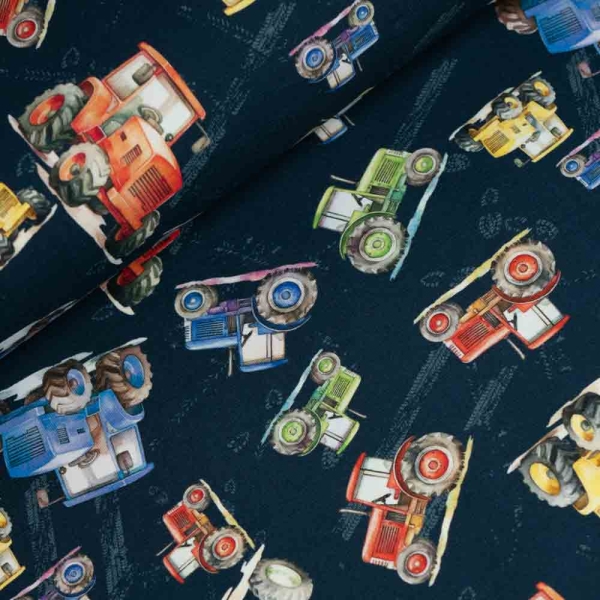 Baumwolljersey Traktor navy