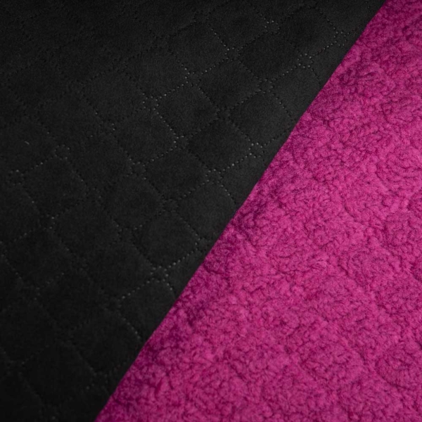 Steppstoff Velour Doubleface Teddy fuchsia