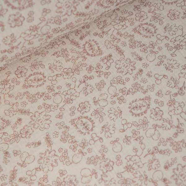 Musselin Double Gauze 250cm Überbreite zarte Blümchen mauve