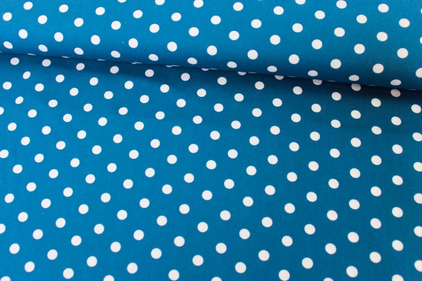 1,50m Zuschnitt Edle Baumwollwebware Popeline Dots jeansblau