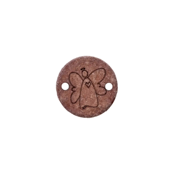 Zierteil Engel mit Herz mittelbraun 15mm