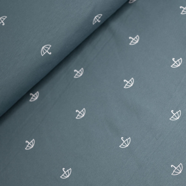 Baumwolljersey Regenschirm jeansblau