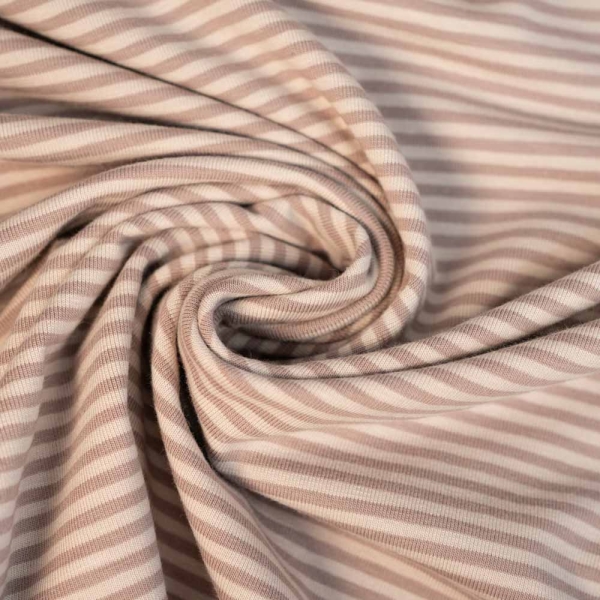 Baumwolljersey Ringelstreifen taupe-beige
