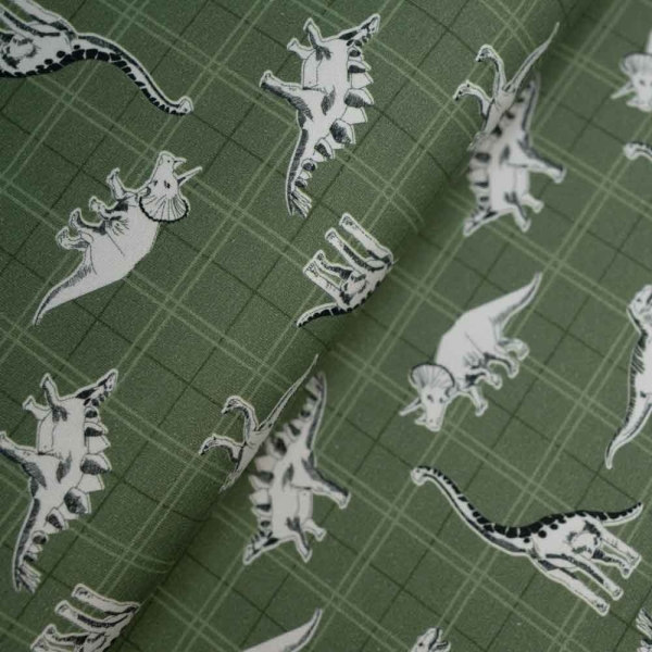 Baumwolljersey Karo & Dinos oliv