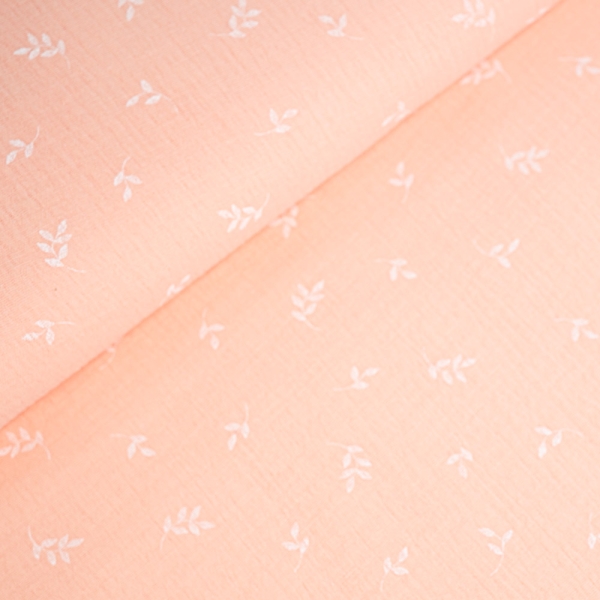 Musselin Double Gauze Zweigchen pastellrosa