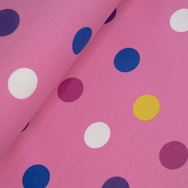 Sweat French Terry Große Punkte pink