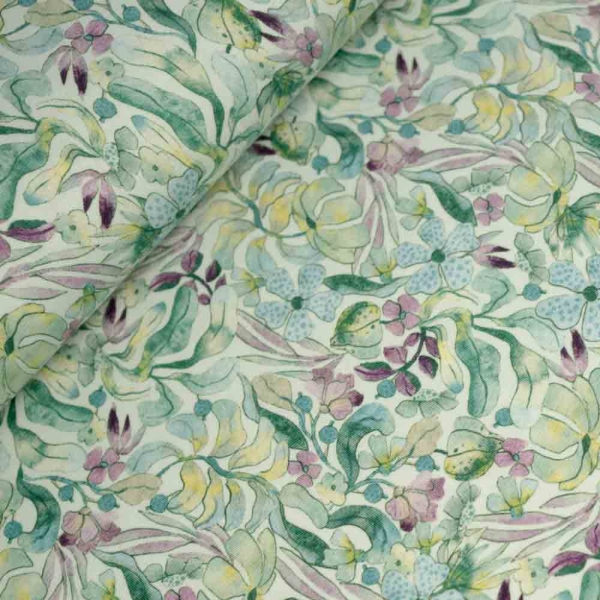 Bamboo Jersey kleine Blumen mint