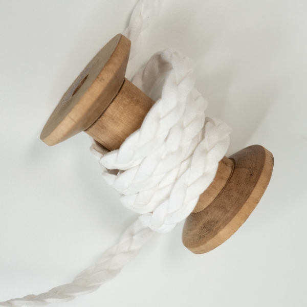 Kunstleder-Kordel Geflochten 10mm ecru
