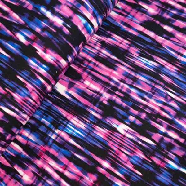 French Terry Sweat Batikstripes fuchsia