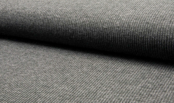 Rippstrick-Jersey Deluxe Angorastyle Melange anthra Ökotex 100