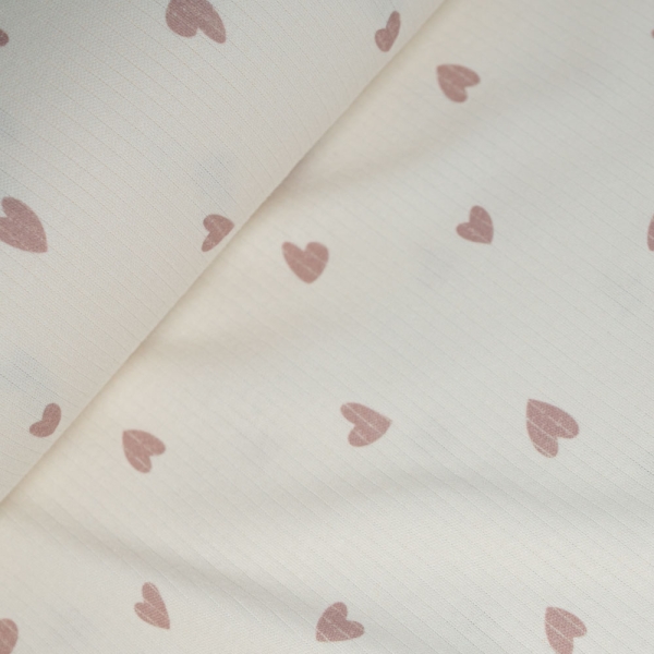 Ripp Baumwolljersey Herzen mauve