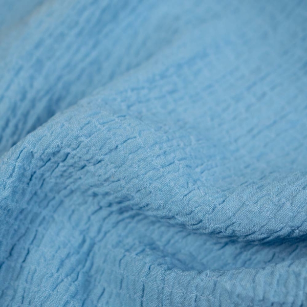 Viskose Crinkle plissiert hellblau