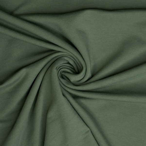 Baumwolljersey Uni Lena khaki dunkel