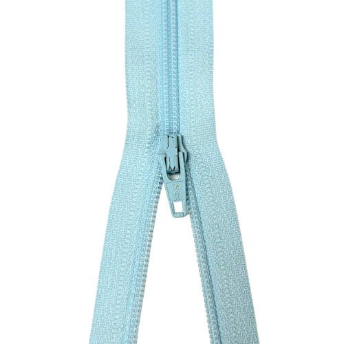 YKK nicht teilbarer Reißverschluss kleine Spirale hellblau 60cm