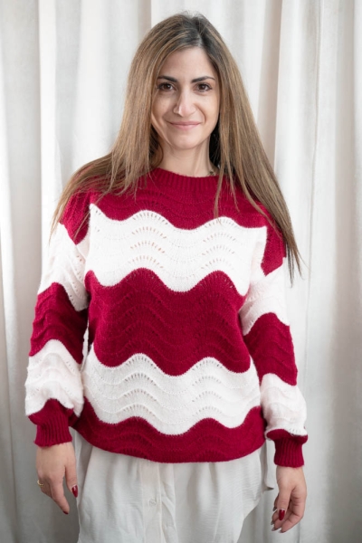 Strick Pullover SOFT Wavey bordeaux