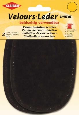 Kleiber 2Stk Velourleder-Imitat Patches zum Aufnähen dunkelbraun