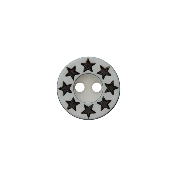 Polyesterknopf Sterne 12mm hellgrau