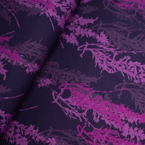 Baumwolljersey Lavendelblüte beere dunkel