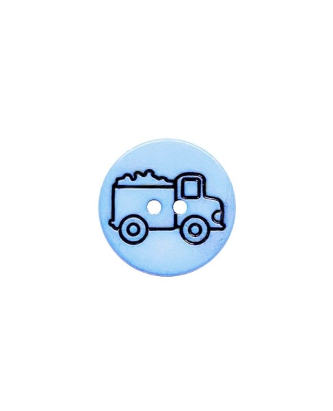 Kinderknopf mit Lastwagen blau