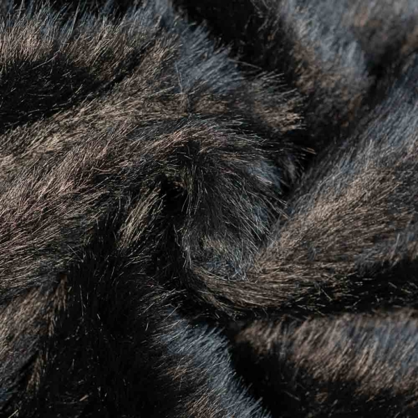 Kunstfell Plüsch Langhaar schwarz