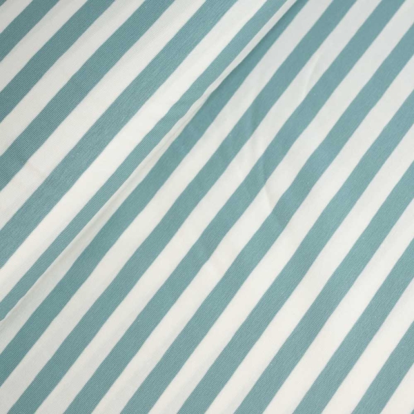 Baumwolljersey Blockstreifen dusty mint-weiß
