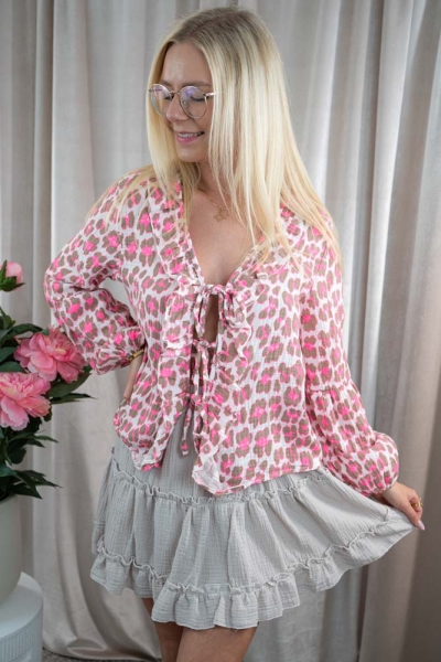 Musselinbluse Leo rosa