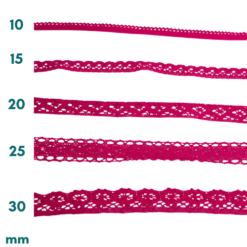 Baumwoll Spitzenborte pink 30mm