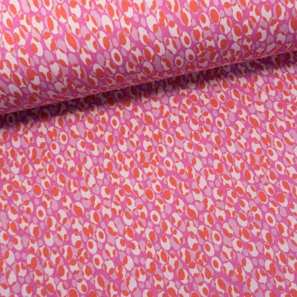 Viskosejersey Dots pink