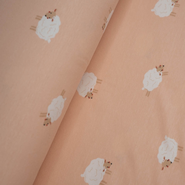 Baumwolljersey kleines Schaf nude