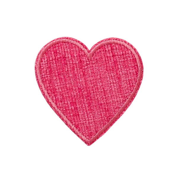 Applikation Herz Stoff Pink