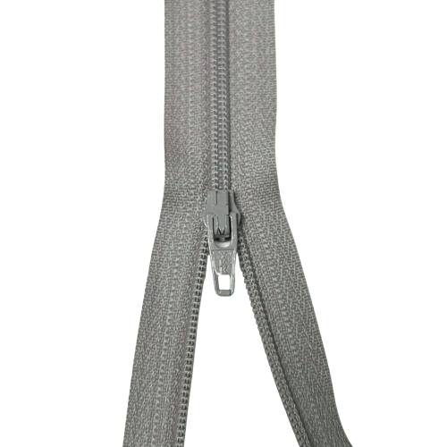 YKK nicht teilbarer Reißverschluss kleine Spirale grau