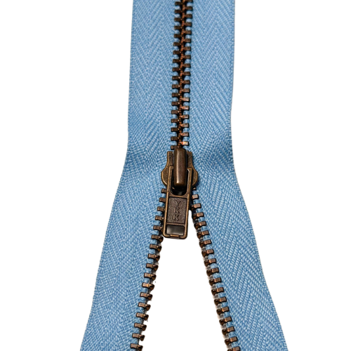 YKK nicht teilbarer Reißverschluss Metall hellblau 8cm