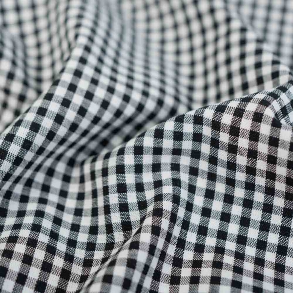Baumwoll Popeline Karo klein 3mm schwarz