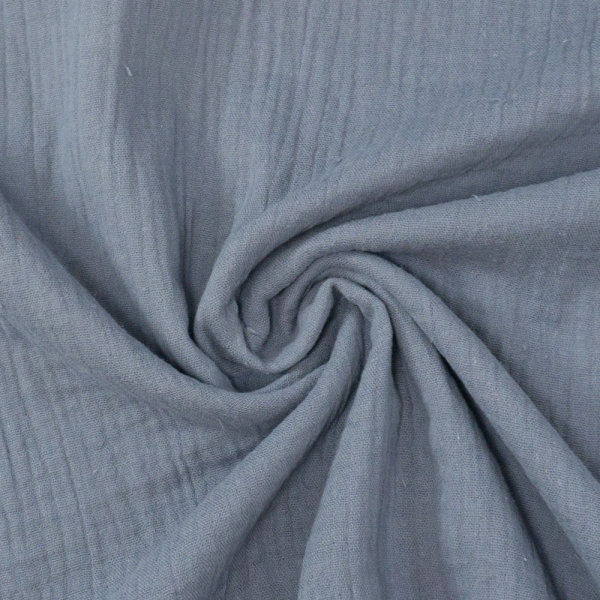 Bio-Musselin Double stahlblau