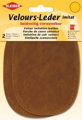 Kleiber 2Stk Velourleder-Imitat Patches zum Aufnähen braun