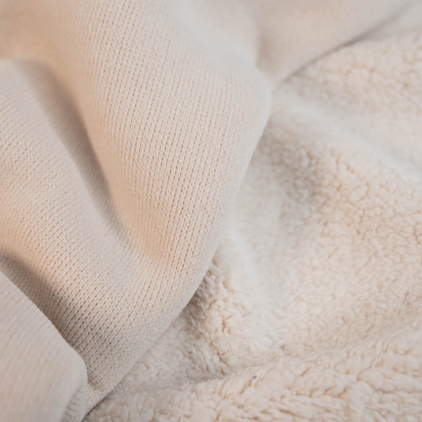 Strickjersey Doubleface Innen Teddy natur