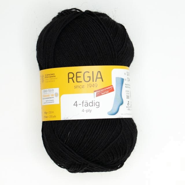 Regia Sockenwolle 4-fädig schwarz